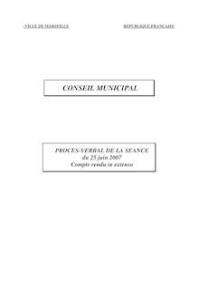 Conseil municipal du 25/06/07 - CONSEIL MUNICIPAL