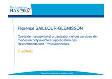 Présentation de Florence Saillour-Glenisson