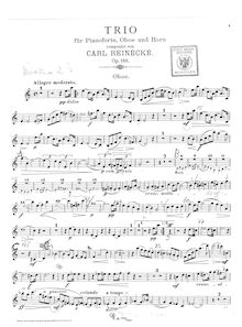 Partition hautbois, cor (en F) parties, Trio pour piano, hautbois et cor, Op.188