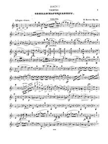 Partition violon, Gesellschaftsquartett No.4, Op.80, F major, Berens, Hermann