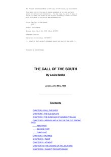 The Call Of The South - 1908