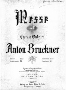 Partition complète, Mass No.1, D minor, Bruckner, Anton par Anton Bruckner