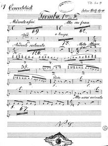 Partition trompette 1, 2 (F), Concertstück pour vent quintette et orchestre