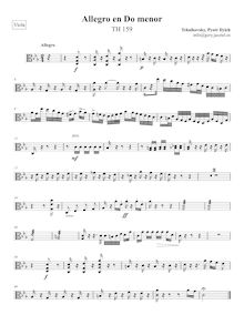 Partition viole de gambe, Allegro, C minor, Tchaikovsky, Pyotr
