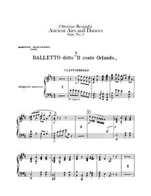 Partition Cembalo (clavecin), Antiche danze et arie per liuto, Respighi, Ottorino