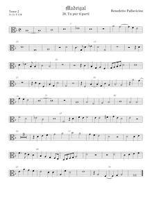 Partition ténor viole de gambe 2, alto clef, Il quinto libro de madrigali a cinque voci. par Benedetto Pallavicino