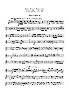 Partition Cornet 1, 2 (B♭), Slavonic March, Славянский марш ; Marche Slave ; March Slav