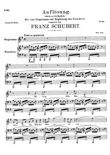 Partition complète, Auflösung, D.807, Dissolution, G major, Schubert, Franz par Franz Schubert
