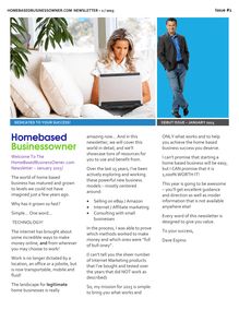 Home Based Business Owner Newsletter 