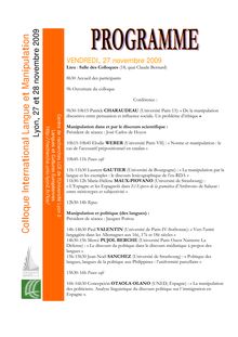 Programme (PDF, 164.5 ko) - Colloque International Langue et ...