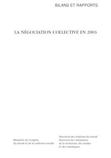 La négociation collective en 2003