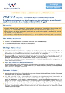ZAVESCA - Synthèse d avis ZAVESCA - CT7042