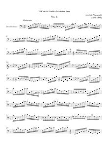 Partition Study No.6, 20 Concert études pour Doublebass, Mengoli, Annibale