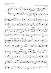 Partition , Poco Andante en D major, 12 Neue leichte Praeludien nur mit 3 oder 4 Registern zu spielen