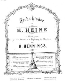 Partition complète, 6 chansons von H. Heine, Hennings, Henrik