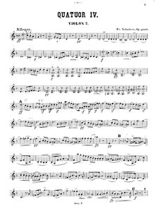 Partition violon 2, corde quatuor No.14, Death and the Maiden, D minor