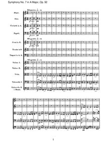 Partition , Allegretto, Symphony No.7, A major, Beethoven, Ludwig van par Ludwig van Beethoven