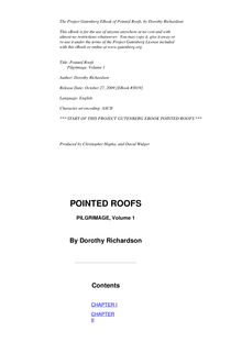 Pointed Roofs - Pilgrimage, Volume 1