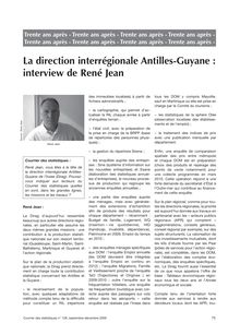 Trente ans après - La direction interrégionale Antilles-Guyane : interview de René Jean