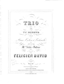 Partition Trio: parties, Piano Trio No.3 en C minor, David, Félicien