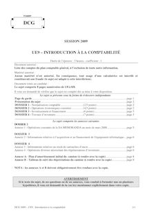 DCG 2009 UE9 introduction à la comptabilité