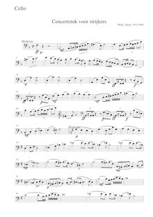Partition violoncelles, concertstuk voor Strijkers, D minor, Ostijn, Willy