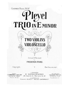 Partition violoncelle, 6 corde Trios, Pleyel, Ignaz par Ignaz Pleyel