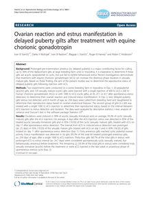 Ovarian reaction and estrus manifestation in delayed puberty gilts after treatment with equine chorionic gonadotropin