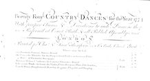 Partition complète, 24 Country Dances pour pour Year 1774, Various