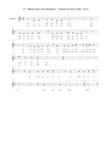 Partition Soprano 2 , partie, Maria wallt zum Heiligtum, Eccard, Johannes par Johannes Eccard