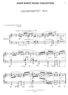 Partition complète, 3 Impromptus, Op.78, Coleridge-Taylor, Samuel