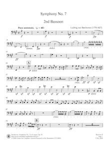 Partition basson 2, Symphony No.7, A major, Beethoven, Ludwig van