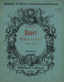 Partition Color Covers, Piano quatuor, Op.3, E♭ major, Knorr, Iwan