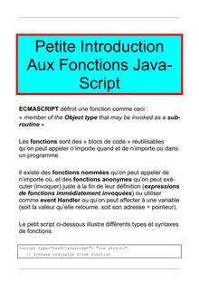 Petite Introduction Aux Fonctions JavaScript