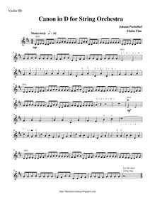 Partition violon 2b , partie (pour beginners), Canon et Gigue, Kanon und Gigue für drei Violinen und Basso Continuo