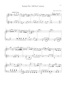 Partition Sonata R.100 en C minor, clavier sonates R.91-100, Soler, Antonio