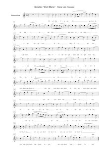 Partition alto [transposed up an octave pour flûte, ad lib.], Dixit Maria