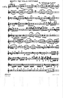 Partition de violon, violon Sonata, Sonata for Violin and Piano