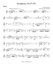 Partition hautbois, Symphony No.37, D major, Rondeau, Michel par Michel Rondeau