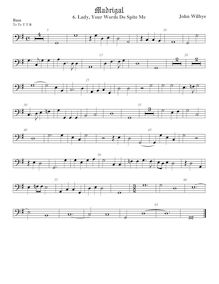 Partition viole de basse, madrigaux - Set 1, Wilbye, John par John Wilbye