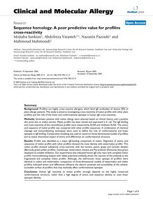 Sequence homology: A poor predictive value for profilins cross-reactivity