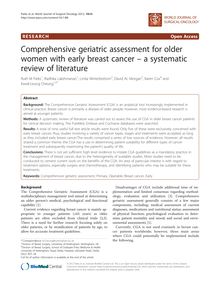 Comprehensive geriatric assessment for older women with early breast cancer – a systematic review of literature