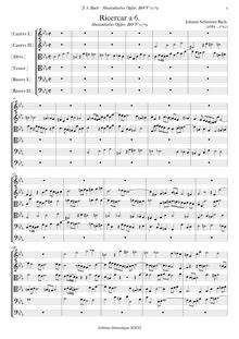 Partition complète, Musikalisches Opfer, Musical Offering, Bach, Johann Sebastian