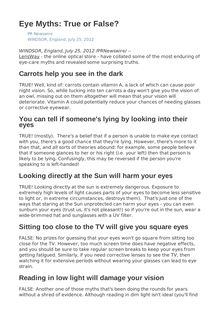 Eye Myths: True or False?
