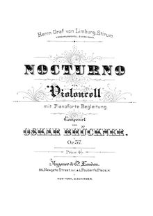 Partition de piano et partition de violoncelle, Nocturno, Op.37