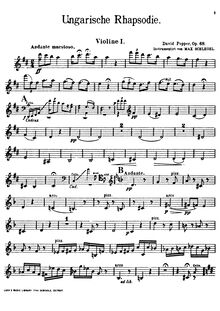Partition violons I, Hungarian Rhapsody, Op.68, Ungarische Rhapsodie