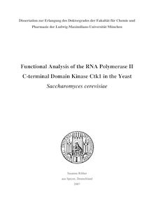 Functional analysis of the RNA polymerase II C-terminal domain kinase Ctk1 in the yeast Saccharomyces cerevisiae [Elektronische Ressource] / Susanne Roether