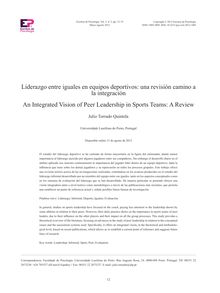 LIDERAZGO ENTRE IGUALES EN EQUIPOS DEPORTIVOS: UNA REVISIÓN CAMINO A LA INTEGRACIÓN (An Integrated Vision of Peer Leadership in Sports Teams: A Review)