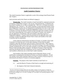 Closed End Funds - Audit Committee Charter 7 13 10