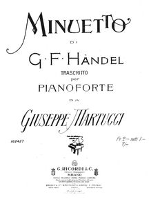 Partition de piano, Concerto Grosso en D major, HWV 323